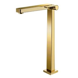 Torneira para Lavatório de Mesa Bica Alta 90° Stillo Ouro Polido