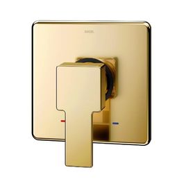 Acabamento Monocomando para Chuveiro e Ducha Higiênica Alta Pressão 1/2 e 3/4 Base Deca Edge Ouro Polido