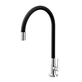 Torneira para Cozinha de Mesa Bica Alta Galiflex Cromado e Preto