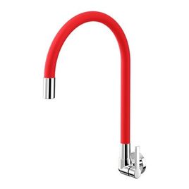 Torneira para Cozinha de Parede Galiflex Cromado e Vermelho