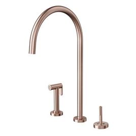 Misturador Monocomando para Cozinha de Mesa com Ducha Lateral Joystick Mix & Match Cobre Escovado