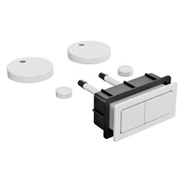 Kit Botão Branco Retangular e Acabamentos Caixa Acoplada  Branco