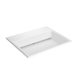Cuba de Sobrepor Retangular com Mesa e Válvula Oculta Branco - L.870.17