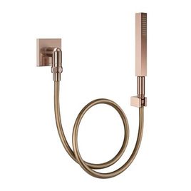 Ducha Manual Com Joelho 90° Square Cobre Escovado