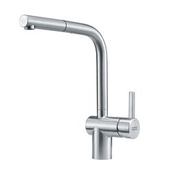 Misturador Monocomando para Cozinha de Mesa Atlas Neo com Bica em L Alta Extensível Inox Escovado