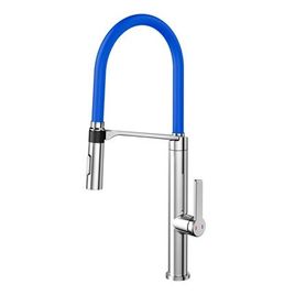 Misturador Monocomando para Cozinha de Mesa Doc Cromado e Azul