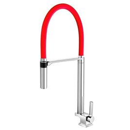 Torneira para Cozinha de Mesa Doc Cromado e Vermelho