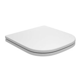 Assento Poliéster Slow Close Piano Branco / Black Matte