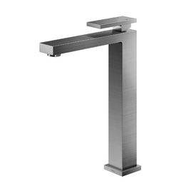 Misturador Monocomando para Lavatório de Mesa Bica Alta New Edge Grafite Escovado