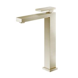 Torneira para Lavatório de Mesa Bica Alta New Edge Níquel Escovado