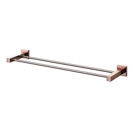 Porta Toalha com Barra Dupla 60cm Square Cobre Polido
