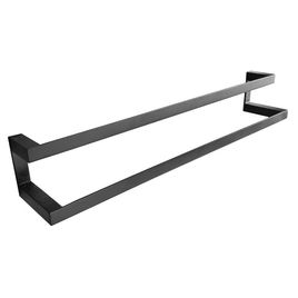 Porta Toalha Duplo Metric Preto Fosco