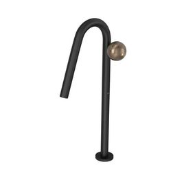 Torneira para Lavatório de Mesa Bica Alta com Textura Planet Orbe Black Matte e Corten