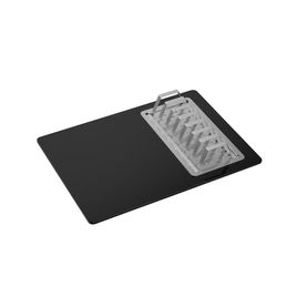 Tábua de Vidro Multiuso de Cozinha Inox e Preto
