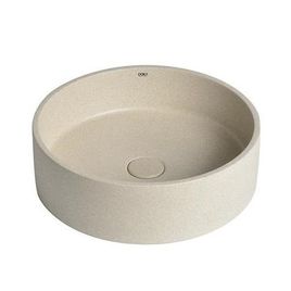 Cuba de Apoio Redonda Geostone Off  White Terrazzo