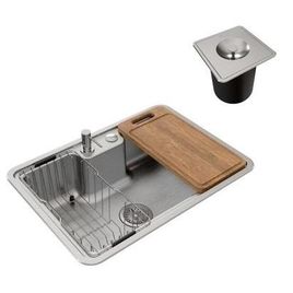 Cuba Docol Massima com Acessório Válvula e Lixeira 68x48 Inox