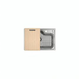 Cuba de Cozinha Retangular Com Deck e Acessórios 60x40 Facile Inox